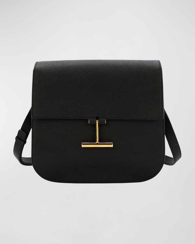 Tara Mini Crossbody in Grained Leather with Leather Strap